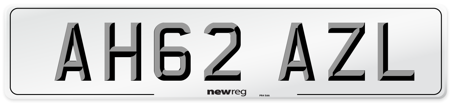 AH62 AZL Number Plate from New Reg
